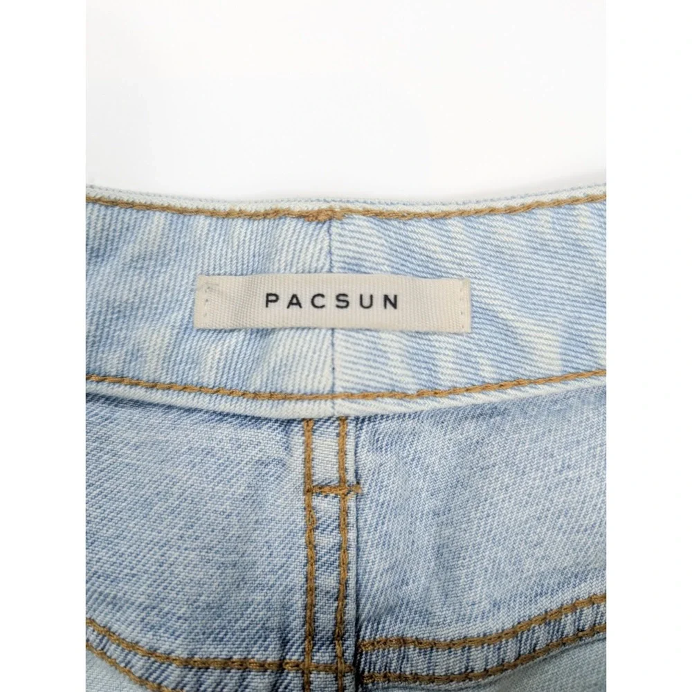 Pacsun Blue White Color Block Denim Rolled Cuff Mom Shorts‎ Women's Size 29
